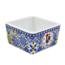 Load image into Gallery viewer, Portuguese Azulejo Style Sauce &amp; Snack Dishes with Wooden Serving Tray
