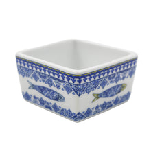 Load image into Gallery viewer, Portuguese Azulejo Style Sauce &amp; Snack Dish with Wooden Serving Tray, Sardine
