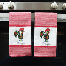 Load image into Gallery viewer, Set of 2 Portuguese Rooster Kitchen Dish Towels – 100% Cotton Decorative Towels in Red Design
