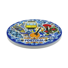 Load image into Gallery viewer, Traditional Blue Tile Azulejo Portugal Icons Themed Ceramic Coasters with Cork Bottom, Set of 4
