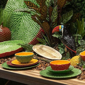 Bordallo Pinheiro Amazonia 6" Red Bowl, Set of 2