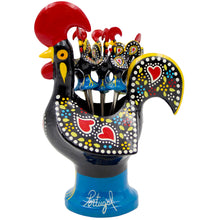 Load image into Gallery viewer, Traditional Hand-Painted Portuguese Good Luck Rooster with Appetizer Tapas Forks
