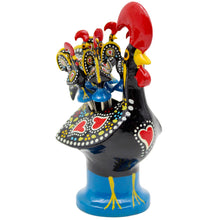 Load image into Gallery viewer, Traditional Hand-Painted Portuguese Good Luck Rooster with Appetizer Tapas Forks
