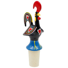 Load image into Gallery viewer, Traditional Hand-Painted Portuguese Good Luck Rooster Bar Set with Corkscrew, Bottle Opener &amp; Stopper
