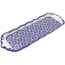 Load image into Gallery viewer, Portuguese Azulejo Ceramic Serving Platter - Blue &amp; White Tile Pattern
