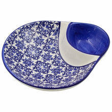 Load image into Gallery viewer, Portuguese Azulejo Ceramic Large Olive Dish - Blue &amp; White Tile Pattern
