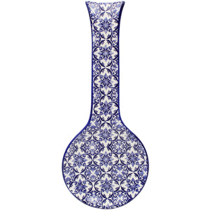 Portuguese Azulejo Ceramic Spoon Rest - Blue & White Tile Pattern