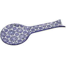 Load image into Gallery viewer, Portuguese Azulejo Ceramic Spoon Rest - Blue &amp; White Tile Pattern

