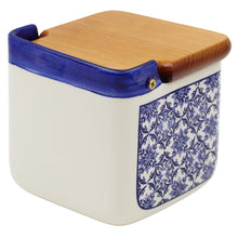 Load image into Gallery viewer, Portuguese Azulejo Ceramic Salt Holder - Blue &amp; White Tile Pattern
