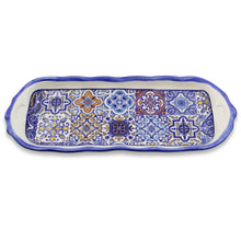 Load image into Gallery viewer, Portuguese Ceramic Small Serving Tray with Azulejo Tile Design and Blue Accents
