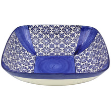 Load image into Gallery viewer, Portuguese Azulejo Ceramic Serving Bowl - Blue &amp; White Tile Pattern
