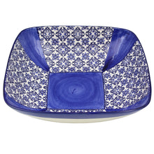 Load image into Gallery viewer, Portuguese Azulejo Ceramic Serving Bowl - Blue &amp; White Tile Pattern
