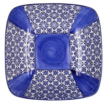 Load image into Gallery viewer, Portuguese Azulejo Ceramic Serving Bowl - Blue &amp; White Tile Pattern
