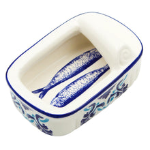 Load image into Gallery viewer, Portuguese Azulejo Ceramic Decorative Sardine Can - Blue &amp; White Tile Pattern
