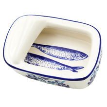 Load image into Gallery viewer, Portuguese Azulejo Ceramic Decorative Sardine Can - Blue &amp; White Tile Pattern
