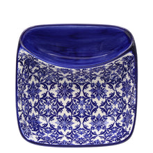 Load image into Gallery viewer, Portuguese Azulejo Ceramic Small Square Olive Dish - Blue &amp; White Tile Pattern
