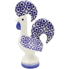 Load image into Gallery viewer, Portuguese Azulejo Ceramic Rooster - Blue &amp; White Tile Pattern
