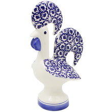 Load image into Gallery viewer, Portuguese Azulejo Ceramic Rooster - Blue &amp; White Tile Pattern
