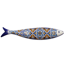 Load image into Gallery viewer, Blue and Orange Tile Azulejo Decorative Ceramic Portuguese Sardine

