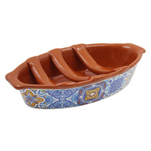 Load image into Gallery viewer, Traditional Portuguese Terracotta Sausage Roaster with Azulejo Tile Design
