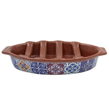 Load image into Gallery viewer, Traditional Mutlicolor Tile Azulejo Terracotta Sausage Roaster
