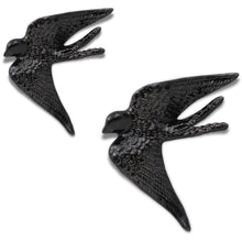 Load image into Gallery viewer, Set of 2 Portuguese Ceramic Swallows – Glossy Black Finish

