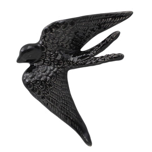 Set of 2 Portuguese Ceramic Swallows – Glossy Black Finish