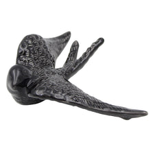 Load image into Gallery viewer, Set of 2 Portuguese Ceramic Swallows – Glossy Black Finish
