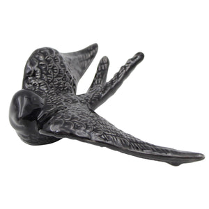 Set of 2 Portuguese Ceramic Swallows – Glossy Black Finish