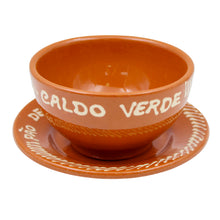 Load image into Gallery viewer, Set of 4 Portuguese Terracotta Caldo Verde Bowls with Plates – Traditional Clay Soup Set Handcrafted in Portugal
