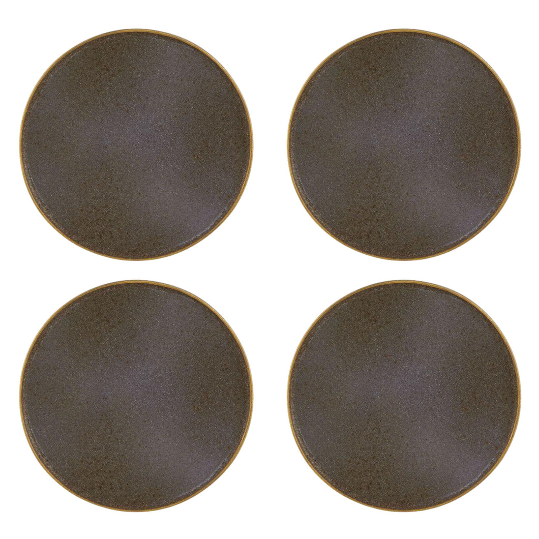 Casa Alegre Gold Stone Bronze Dessert Plate, Set of 4