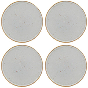 Casa Alegre Gold Stone White Dinner Plate, Set of 4