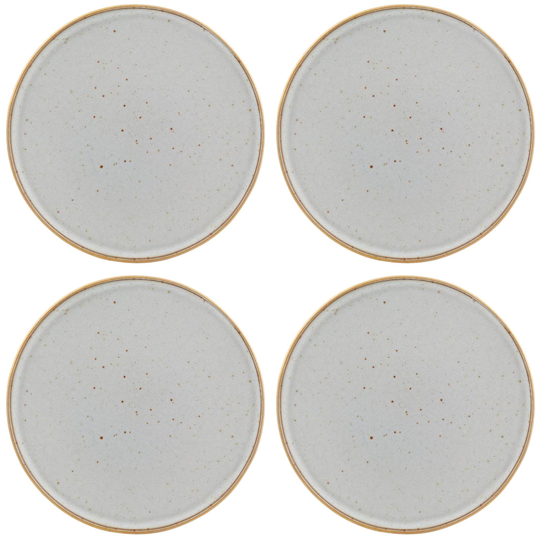 Casa Alegre Gold Stone White Dinner Plate, Set of 4