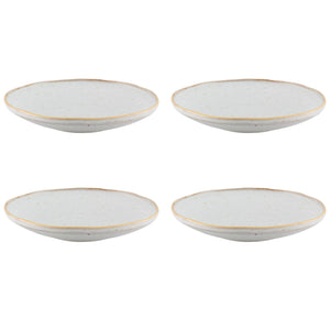 Casa Alegre Gold Stone White Deep Plate, Set of 4