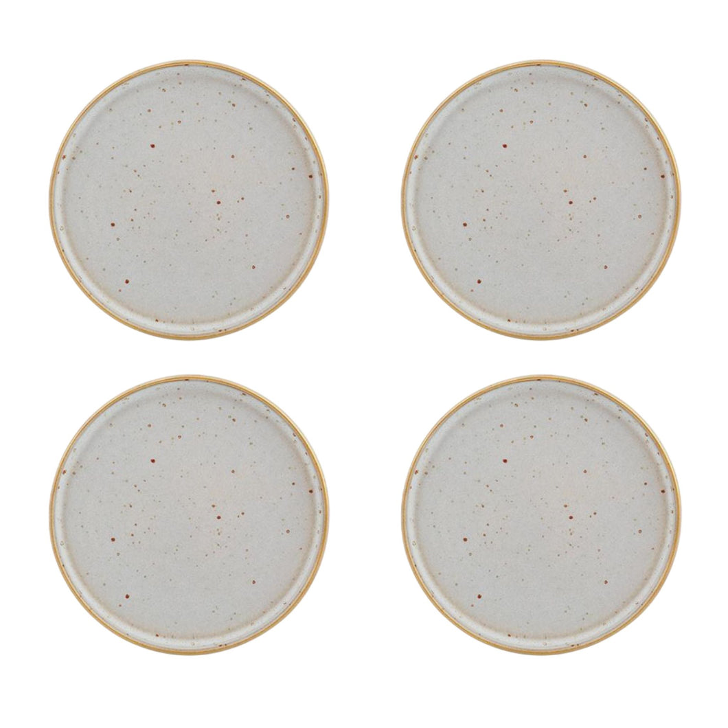 Casa Alegre Gold Stone White Bread & Butter Plate, Set of 4