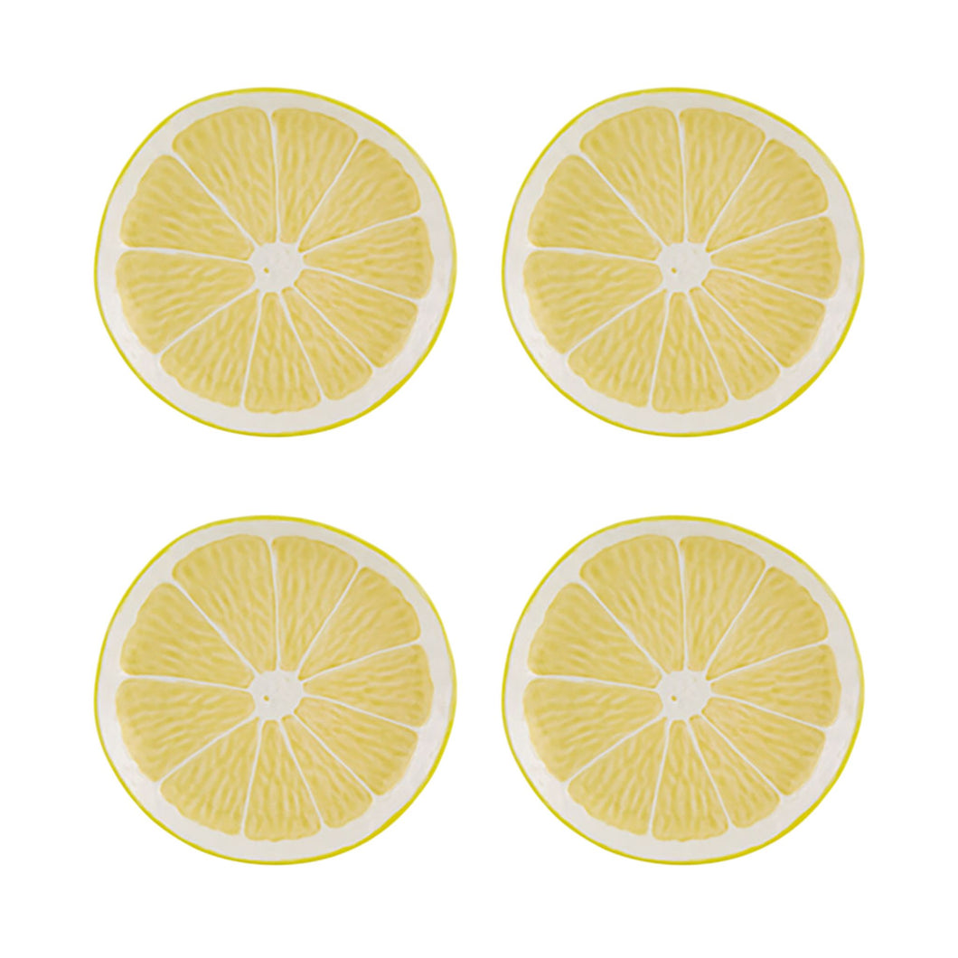 Bordallo Pinheiro Lemon Dessert Plate, Set of 4