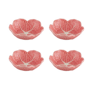 Bordallo Pinheiro Cabbage Pink Small Bowl, Set of 4