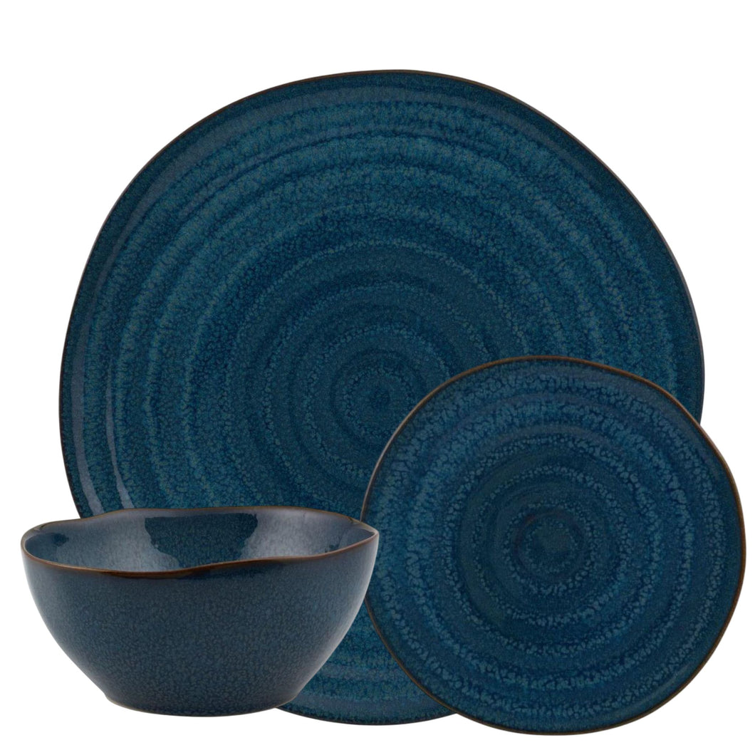 Casa Alegre Gemstone Lapis Lazuli 3 Piece Dinnerware Set