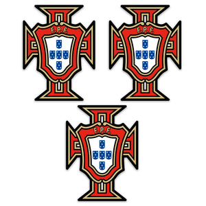 Portugal FPF Crest Stickers – Portuguese Football Federation Logo, Set of 3