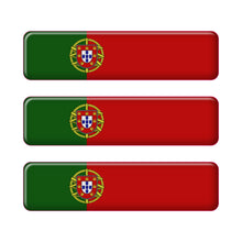 Load image into Gallery viewer, Portugal Rectangular Flag Domed Stickers, Set of 3

