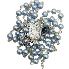 Load image into Gallery viewer, Our Lady of Fatima Made in Portugal Blue Pearl Shiny Beads Rosary
