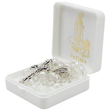 Load image into Gallery viewer, Our Lady of Fatima Rosary - 6mm Iridescent Faceted Crystal Beads with Silver Tone Crucifix
