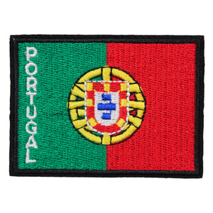 Portugal Flag Sew-On Patch – Rectangular Embroidered Crest Design