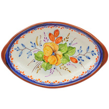 Load image into Gallery viewer, Hand-Painted Portuguese Terracotta Platter – Vibrant Floral Design
