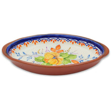Load image into Gallery viewer, Hand-Painted Portuguese Terracotta Platter – Vibrant Floral Design
