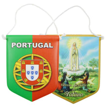 Load image into Gallery viewer, Portugal &amp; Our Lady of Fátima Hanging Pennant – Double-Sided Banner
