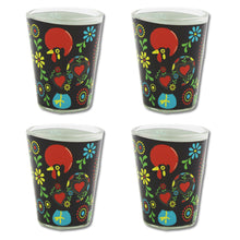 Load image into Gallery viewer, Traditional Portuguese Rooster Shot Glasses Galo Barcelos Design, Set of 4
