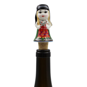 Traditional Nazare Portugal Green Rancho Dancer Bottle Stopper