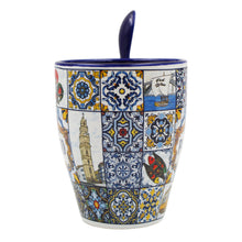 Load image into Gallery viewer, Traditional Porto Portugal Themed Ceramic Coffee Mug with Spoon

