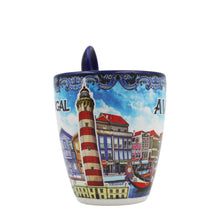 Load image into Gallery viewer, Traditional Portugal Aveiro Blue Ceramic Espresso Cup with Spoon and Gift Box
